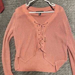 Tie up sweater